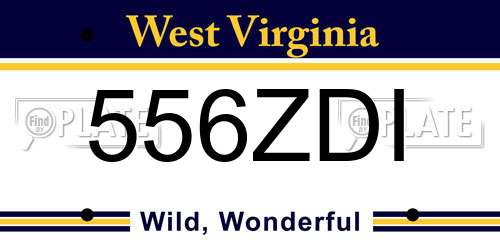 556ZDI West Virginia License Plate