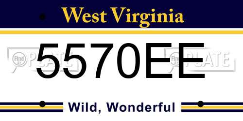5570EE West Virginia License Plate