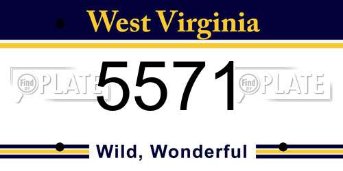 5571 West Virginia License Plate