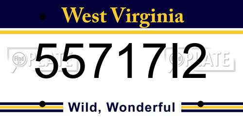 55717I2 West Virginia License Plate