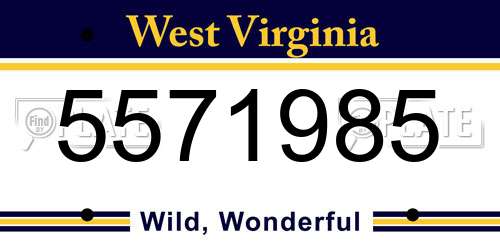 5571985 West Virginia License Plate