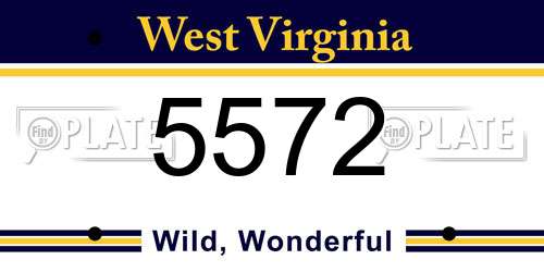 5572 West Virginia License Plate