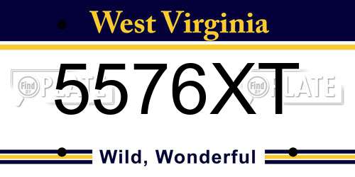 5576XT West Virginia License Plate