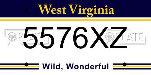 5576XZ West Virginia License Plate