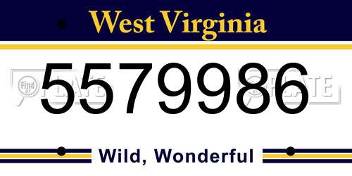 5579986 West Virginia License Plate