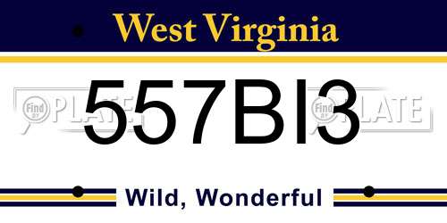 557BI3 West Virginia License Plate
