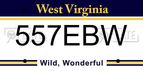 557EBW West Virginia License Plate