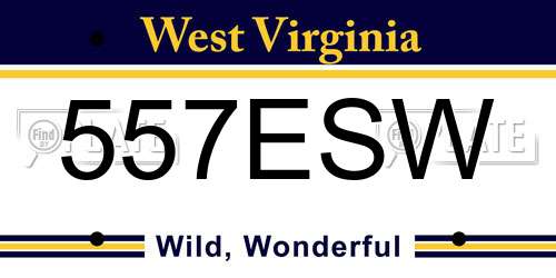 557ESW West Virginia License Plate