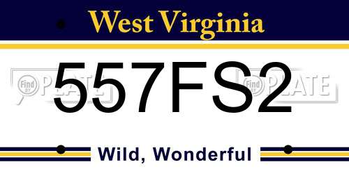 557FS2 West Virginia License Plate