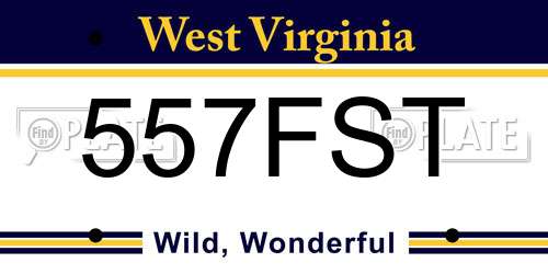 557FST West Virginia License Plate