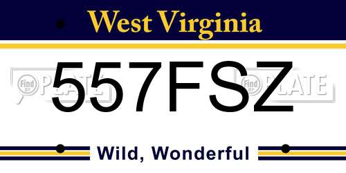 557FSZ West Virginia License Plate
