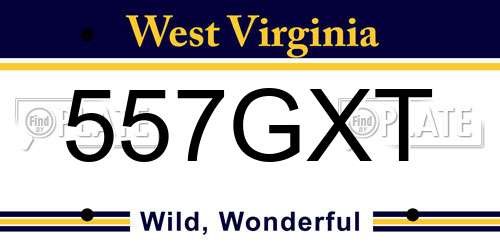 557GXT West Virginia License Plate