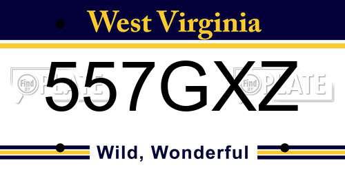 557GXZ West Virginia License Plate