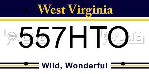 557HTO West Virginia License Plate