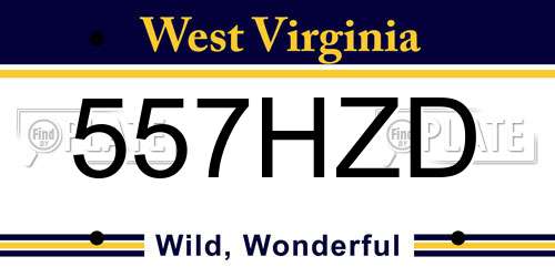 557HZD West Virginia License Plate