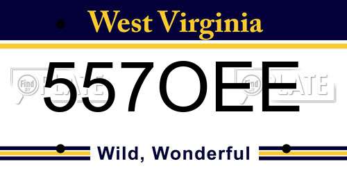 557OEE West Virginia License Plate