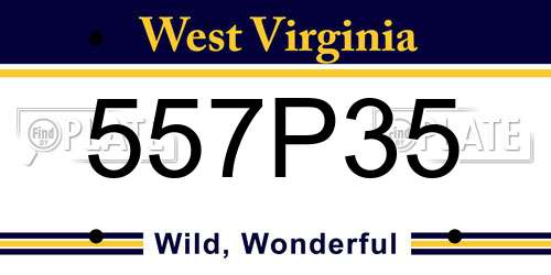 557P35 West Virginia License Plate