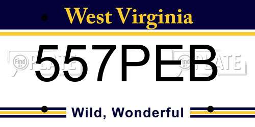 557PEB West Virginia License Plate
