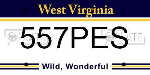 557PES West Virginia License Plate