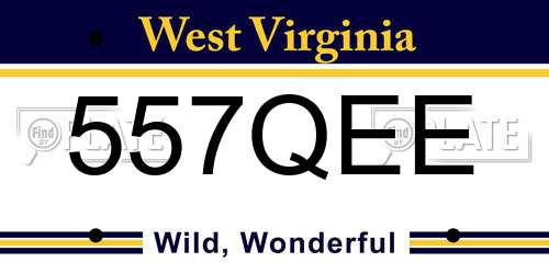 557QEE West Virginia License Plate
