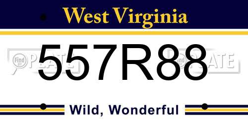 557R88 West Virginia License Plate