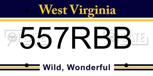 557RBB West Virginia License Plate