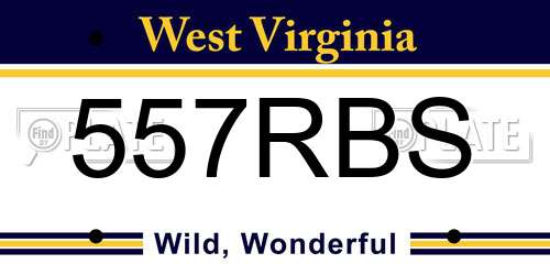557RBS West Virginia License Plate