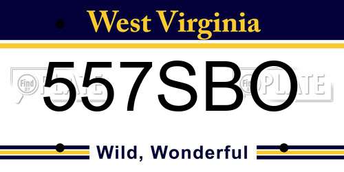 557SBO West Virginia License Plate