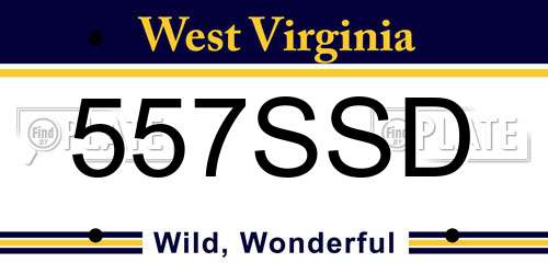 557SSD West Virginia License Plate