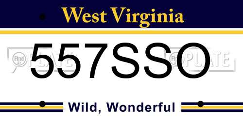 557SSO West Virginia License Plate