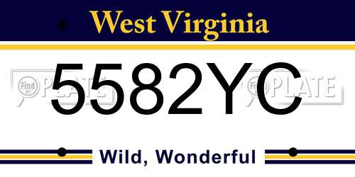 5582YC West Virginia License Plate