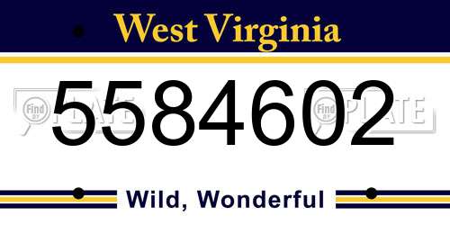 5584602 West Virginia License Plate