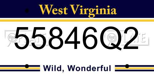 55846Q2 West Virginia License Plate