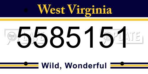 5585151 West Virginia License Plate