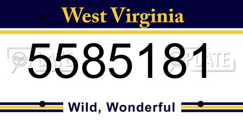 5585181 West Virginia License Plate