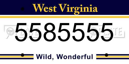 5585555 West Virginia License Plate