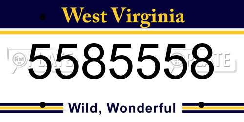 5585558 West Virginia License Plate