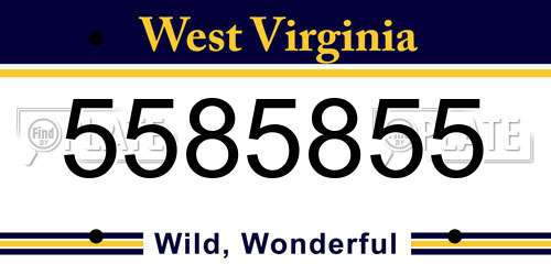 5585855 West Virginia License Plate