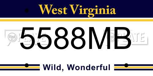 5588MB West Virginia License Plate