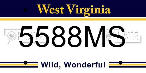 5588MS West Virginia License Plate