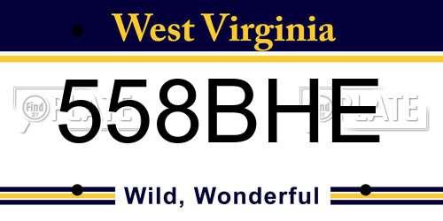 558BHE West Virginia License Plate