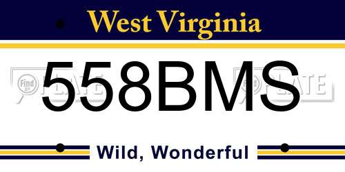 558BMS West Virginia License Plate