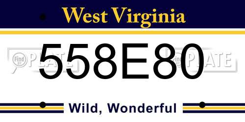 558E80 West Virginia License Plate