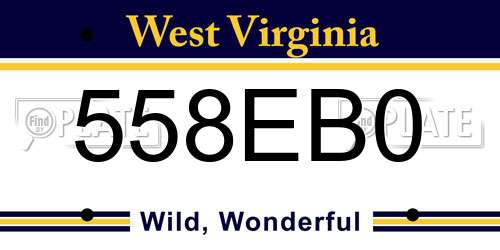 558EB0 West Virginia License Plate