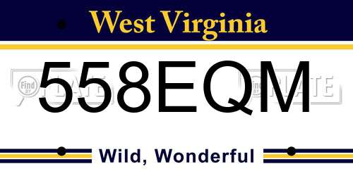 558EQM West Virginia License Plate
