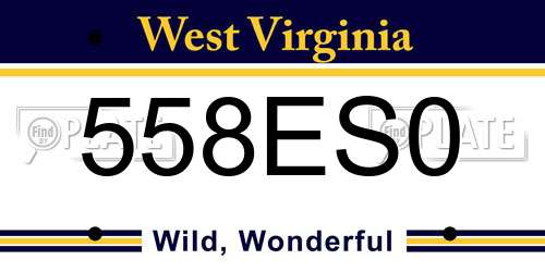 558ES0 West Virginia License Plate
