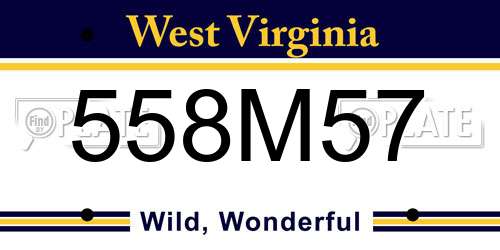 558M57 West Virginia License Plate