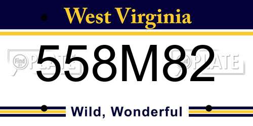 558M82 West Virginia License Plate