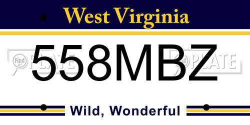 558MBZ West Virginia License Plate