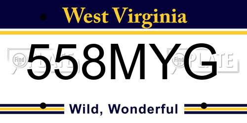 558MYG West Virginia License Plate